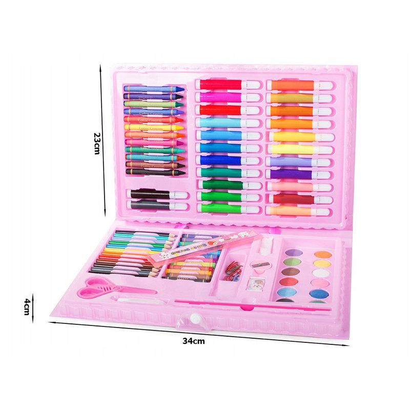 Jucarii, Copii si Bebe - Jucarii si jocuri - Jucarii & jocuri educative - Seturi pictura si desen - Set pictura si desen pentru copii 86 piese,Cutie Roz - 230 x 340 x 40 - Infinity.ro