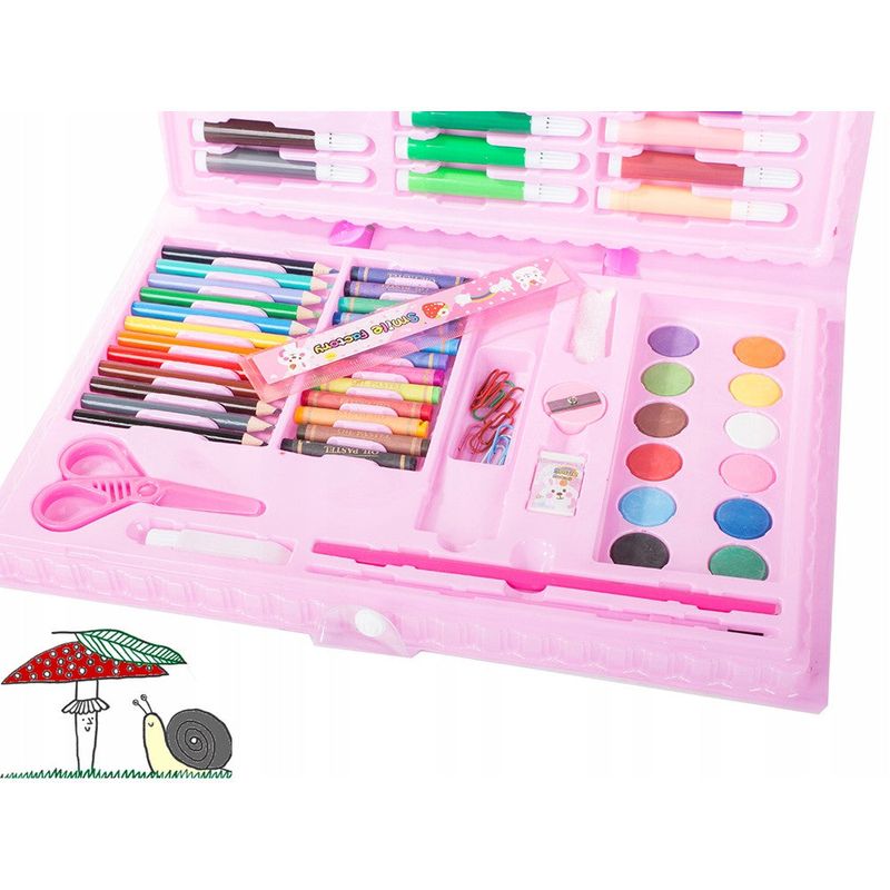 Jucarii, Copii si Bebe - Jucarii si jocuri - Jucarii & jocuri educative - Seturi pictura si desen - Set pictura si desen pentru copii 86 piese,Cutie Roz - 230 x 340 x 40 - Infinity.ro