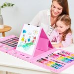 Jucarii, Copii si Bebe - Jucarii si jocuri - Jucarii & jocuri educative - Seturi pictura si desen - Set complet pentru pictura si desen format din 208 piese, Roz - Roz - Infinity.ro