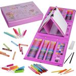 Jucarii, Copii si Bebe - Jucarii si jocuri - Jucarii & jocuri educative - Seturi pictura si desen - Set complet pentru pictura si desen format din 208 piese, Roz - Roz - Infinity.ro