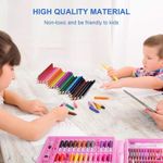 Jucarii, Copii si Bebe - Jucarii si jocuri - Jucarii & jocuri educative - Seturi pictura si desen - Set complet pentru pictura si desen format din 208 piese, Roz - Roz - Infinity.ro