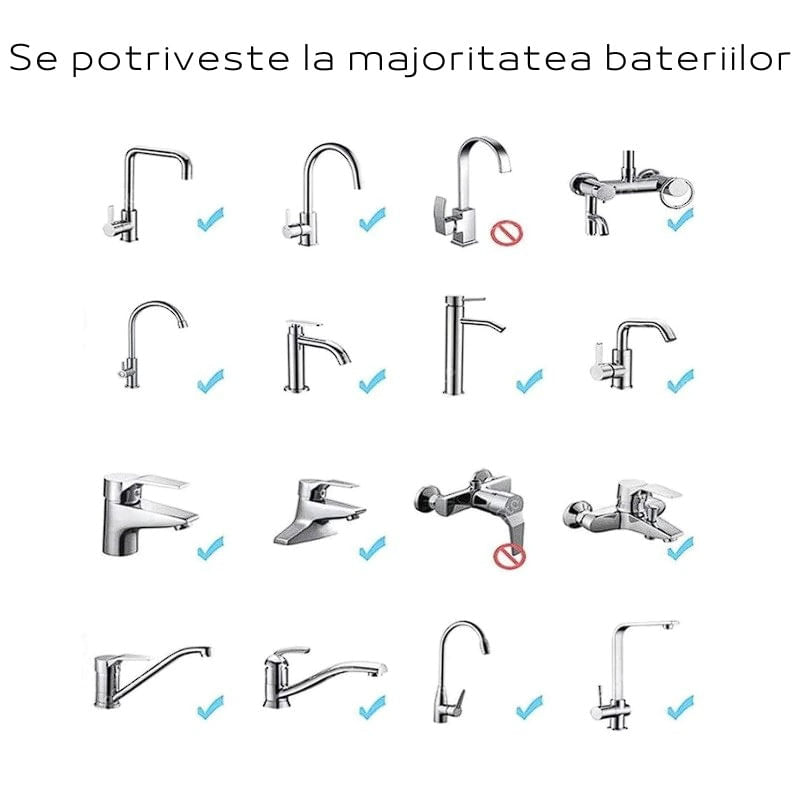 Casa si Gradina - Sanitare - Lavoar baie si accesorii - Accesorii baterii sanitare - Extensie Robinet Rotativa/Adaptor Apa Baterie,Argintiu/Chrome - 95 x 30 x 25 mm - Infinity.ro