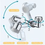 Casa si Gradina - Sanitare - Lavoar baie si accesorii - Accesorii baterii sanitare - Extensie Robinet Rotativa/Adaptor Apa Baterie,Argintiu/Chrome - 95 x 30 x 25 mm - Infinity.ro