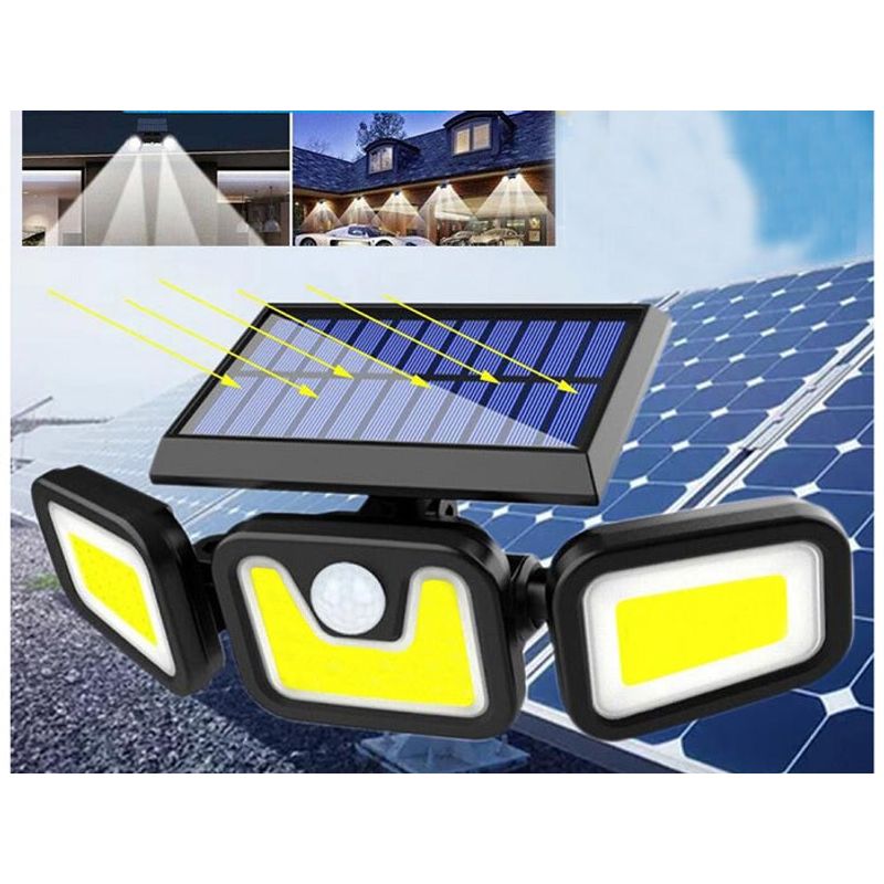 Casa si Gradina - Corpuri si surse de iluminat - Iluminat exterior - Lampi solare - Set 2 X Lampa Solara 103 COB LED Welora®, Putere 120 W, Senzor de Lumina, Senzor de Miscare - Infinity.ro