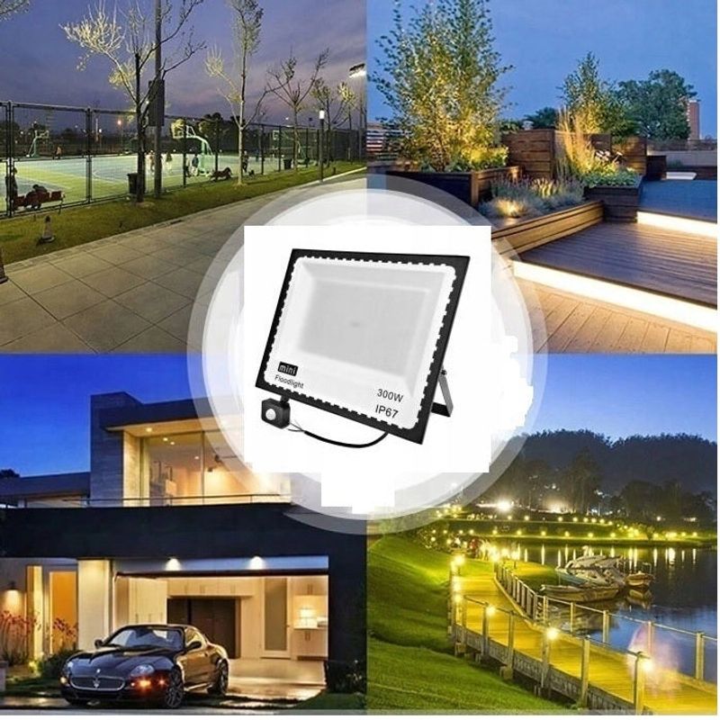 Casa si Gradina - Corpuri si surse de iluminat - Iluminat comercial si industrial - Proiectoare si lampi de lucru - Proiector halogen LED 300 W cu senzor de miscare - Negru - Infinity.ro