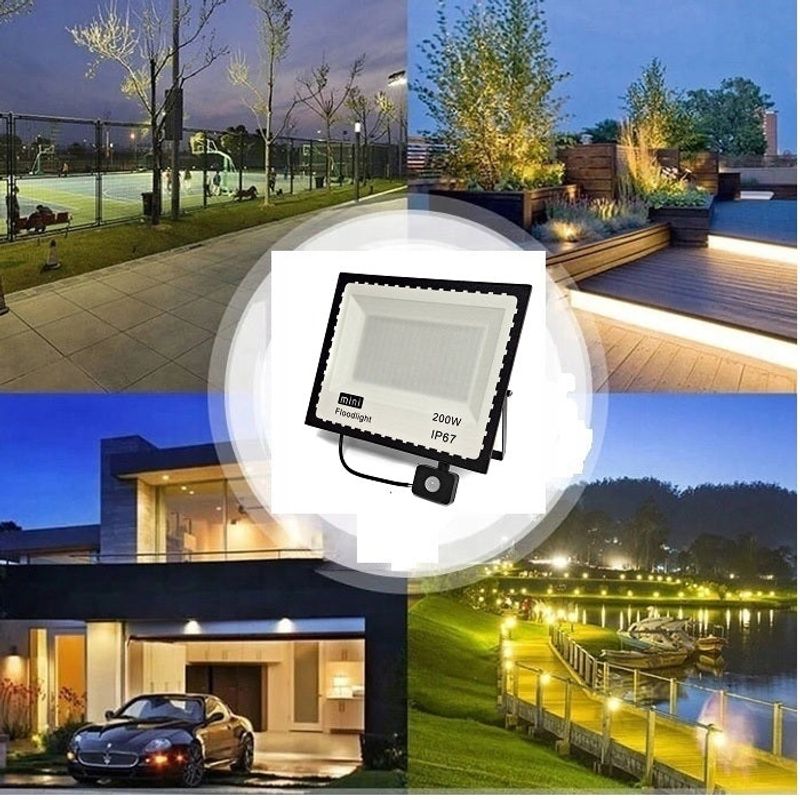 Casa si Gradina - Corpuri si surse de iluminat - Iluminat comercial si industrial - Proiectoare si lampi de lucru - Proiector halogen LED 200 W cu senzor de miscare - Negru - Infinity.ro