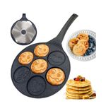 Casa si Gradina - Bucatarie si vesela - Vase pentru gatit - Tigai si seturi - Tigaie profesionala pentru oua si clatite Smiley Face din granit - Negru - Infinity.ro