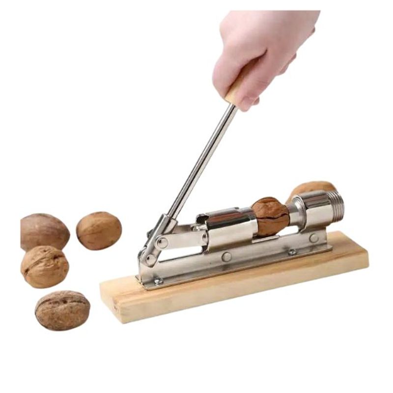 Casa si Gradina - Bucatarie si vesela - Ustensile bucatarie - Razatori si curatatoare - Spargator manual pentru nuci si alune, Ajustabil - Otel/Lemn - Infinity.ro