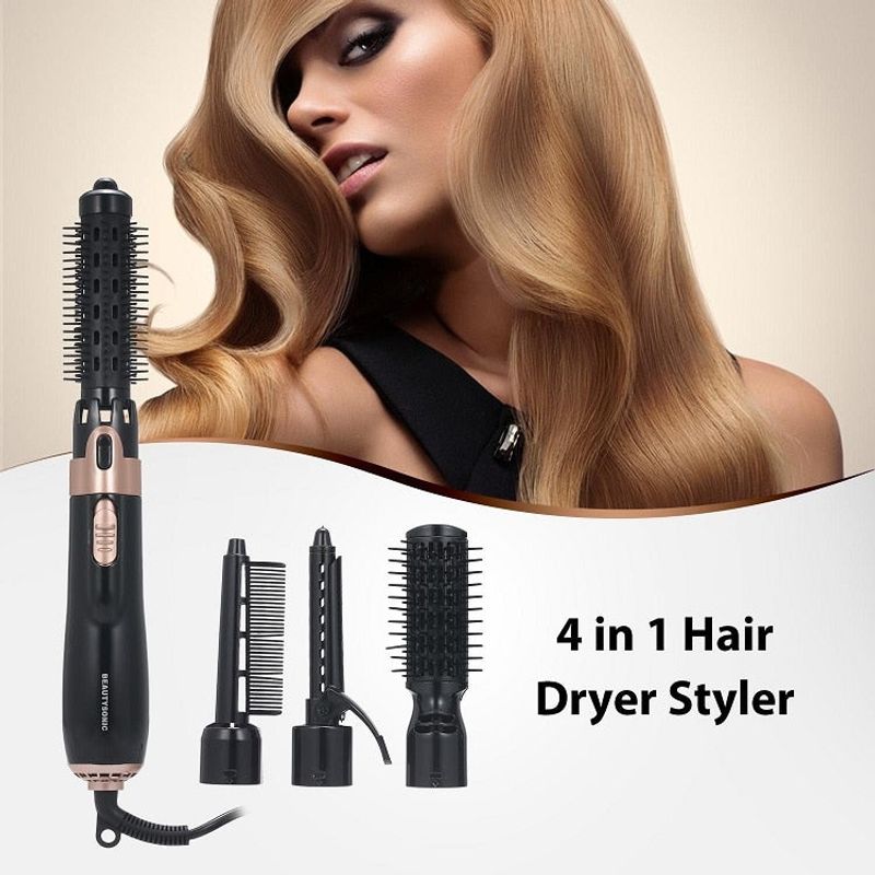 Ingrijire personala si Cosmetice - Aparate & accesorii ingrijire personala - Hair styling - Perii de par electrice - Perie Electrica 4 in 1,Ondulare/Uscare/Piaptanare/Indreptare - Negru - Infinity.ro