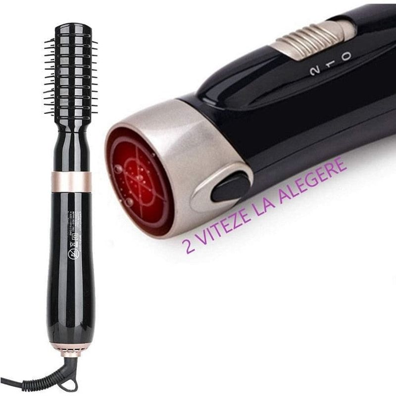 Ingrijire personala si Cosmetice - Aparate & accesorii ingrijire personala - Hair styling - Perii de par electrice - Perie Electrica 4 in 1,Ondulare/Uscare/Piaptanare/Indreptare - Negru - Infinity.ro