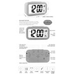Casa si Gradina - Decoratiuni - Ceasuri - Ceas Digital cu Afisaj LED Data/Ora/Temperatura, Alarma, Alb - 75 x 130 x 45 mm - Infinity.ro