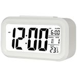 Casa si Gradina - Decoratiuni - Ceasuri - Ceas Digital cu Afisaj LED Data/Ora/Temperatura, Alarma, Alb - 75 x 130 x 45 mm - Infinity.ro