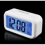 Casa si Gradina - Decoratiuni - Ceasuri - Ceas Digital cu Afisaj LED Data/Ora/Temperatura, Alarma, Alb - 75 x 130 x 45 mm - Infinity.ro