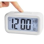 Casa si Gradina - Decoratiuni - Ceasuri - Ceas Digital cu Afisaj LED Data/Ora/Temperatura, Alarma, Alb - 75 x 130 x 45 mm - Infinity.ro