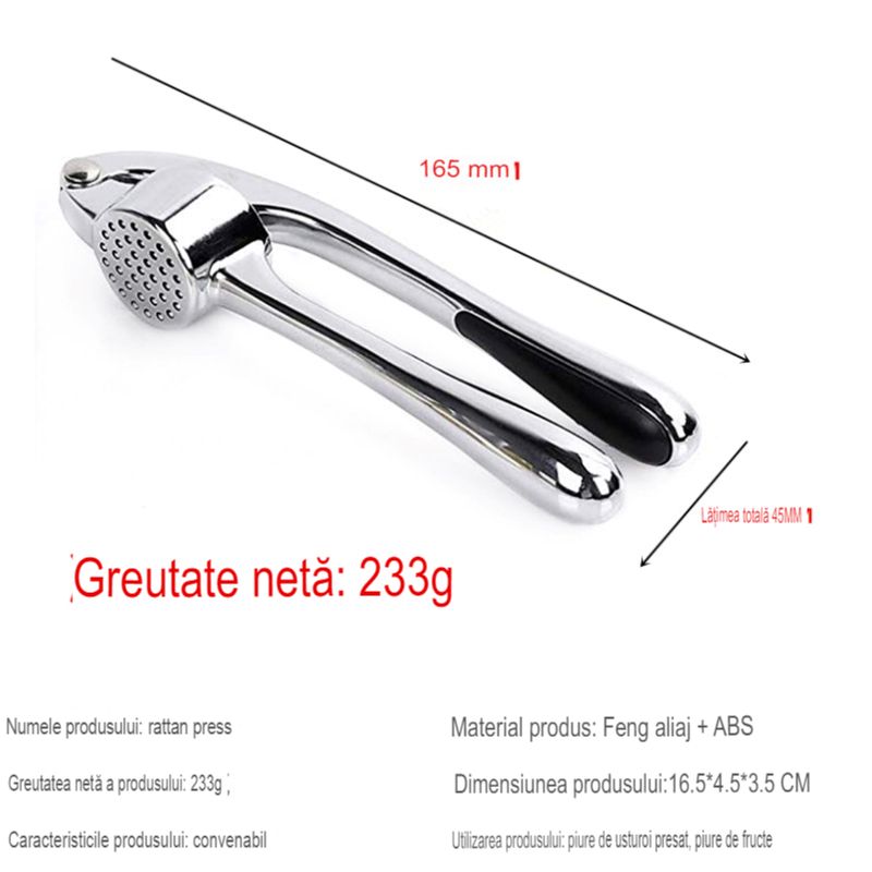 Casa si Gradina - Bucatarie si vesela - Ustensile bucatarie - Prese si storcatoare manuale - Presa de usturoi Boming din otel inoxidabil rezistent la rugina, cu maner ergonomic, usor de curatat , eficacitate mare - Infinity.ro