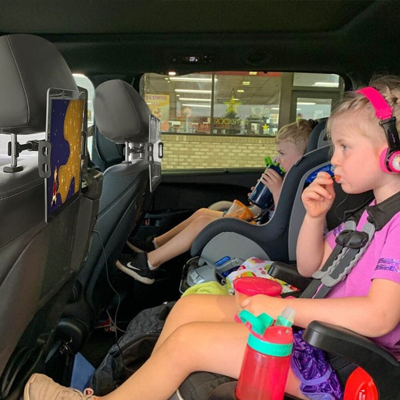 Auto si Moto - Piese auto si accesorii - Interior auto - Accesorii interior - Suport auto pentru telefon sau tableta cu fixare pe tetiera, Negru - Infinity.ro