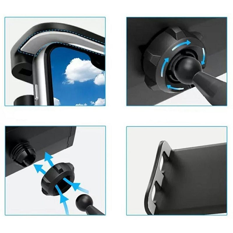Auto si Moto - Piese auto si accesorii - Interior auto - Accesorii interior - Suport auto pentru telefon sau tableta cu fixare pe tetiera, Negru - Infinity.ro