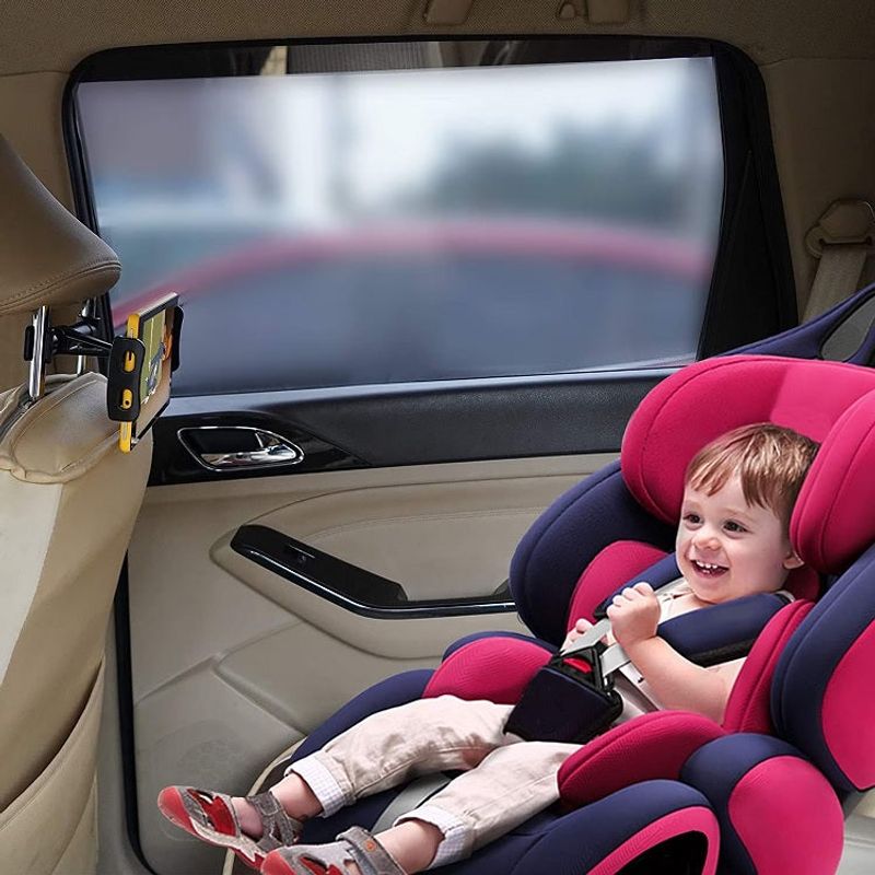 Auto si Moto - Piese auto si accesorii - Interior auto - Accesorii interior - Suport auto pentru telefon sau tableta cu fixare pe tetiera, Negru - Infinity.ro