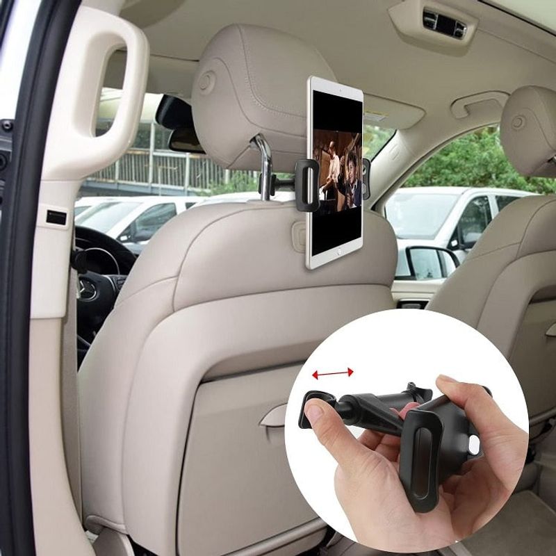 Auto si Moto - Piese auto si accesorii - Interior auto - Accesorii interior - Suport auto pentru telefon sau tableta cu fixare pe tetiera, Negru - Infinity.ro