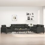Casa si Gradina - Mobilier - Seturi de mobilier - Seturi living - Set de canapele cu perne, 3 piese, gri inchis, microfibra - Infinity.ro