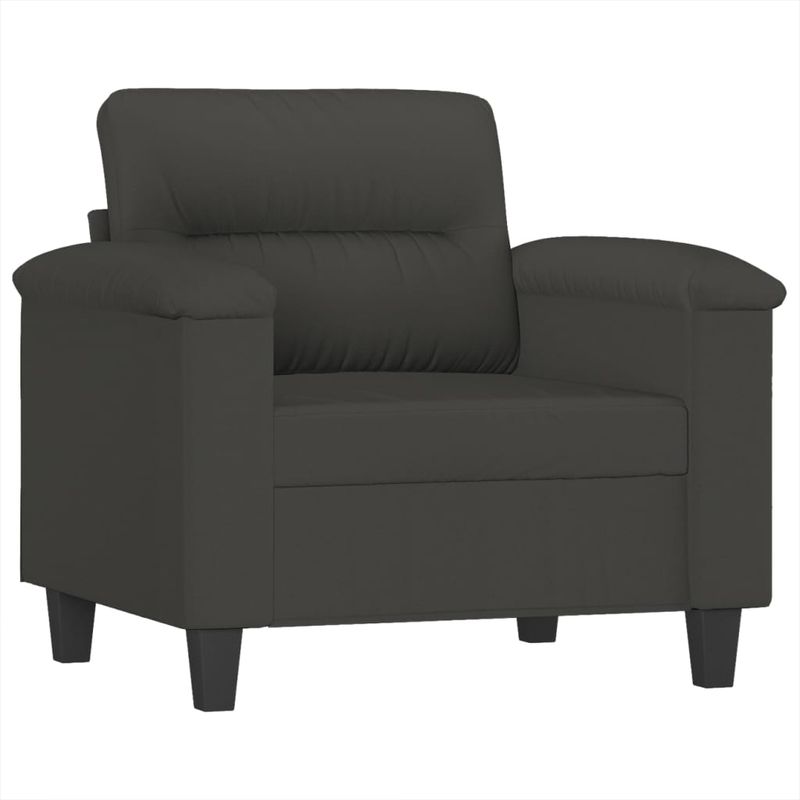 Casa si Gradina - Mobilier - Seturi de mobilier - Seturi living - Set de canapele cu perne, 3 piese, gri inchis, microfibra - Infinity.ro