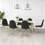 Casa si Gradina - Mobilier - Scaune si fotolii - Scaune - Scaune de sufragerie, 6 buc, negru, catifea - Infinity.ro