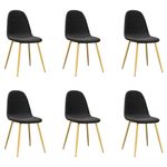 Casa si Gradina - Mobilier - Scaune si fotolii - Scaune - Scaune de sufragerie, 6 buc, negru, catifea - Infinity.ro