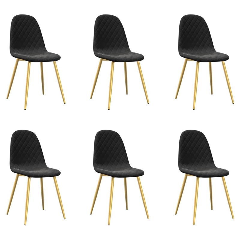 Casa si Gradina - Mobilier - Scaune si fotolii - Scaune - Scaune de sufragerie, 6 buc, negru, catifea - Infinity.ro