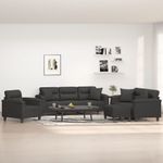 Casa si Gradina - Mobilier - Seturi de mobilier - Seturi living - Set de canapele cu perne, 4 piese, gri inchis, microfibra - Infinity.ro
