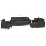 Casa si Gradina - Mobilier - Seturi de mobilier - Seturi living - Set de canapele cu perne, 4 piese, gri inchis, microfibra - Infinity.ro