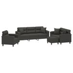 Casa si Gradina - Mobilier - Seturi de mobilier - Seturi living - Set de canapele cu perne, 4 piese, gri inchis, microfibra - Infinity.ro