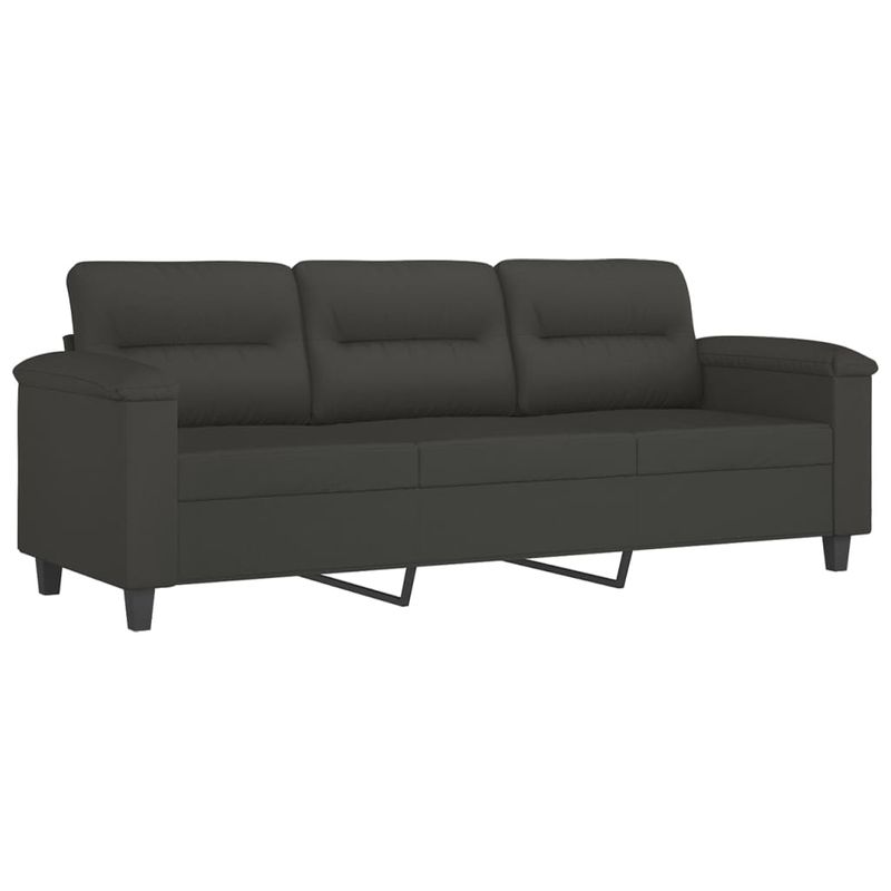 Casa si Gradina - Mobilier - Seturi de mobilier - Seturi living - Set de canapele cu perne, 4 piese, gri inchis, microfibra - Infinity.ro
