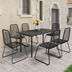 Casa si Gradina - Gradina si terasa - Mobilier exterior - Seturi mobila gradina - Set mobilier de gradina, 7 piese, negru, ratan PVC - Infinity.ro