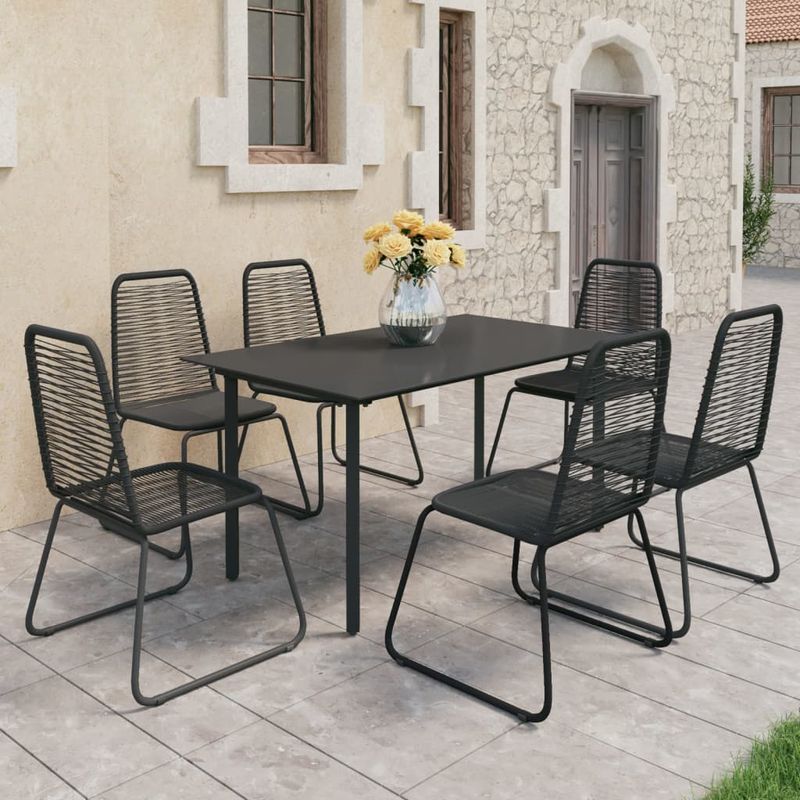 Casa si Gradina - Gradina si terasa - Mobilier exterior - Seturi mobila gradina - Set mobilier de gradina, 7 piese, negru, ratan PVC - Infinity.ro