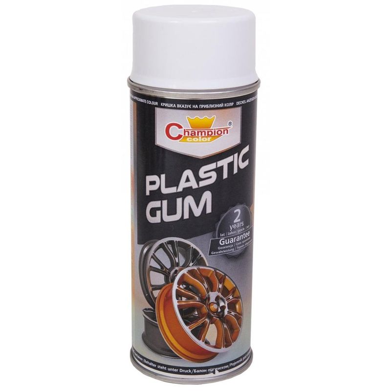 Auto si Moto - Piese auto si accesorii - Caroserie - Vopsele auto si accesorii - Spray Vopsea Cauciucata pentru Jante, culoare alba, 400ml, Champion Color - Infinity.ro