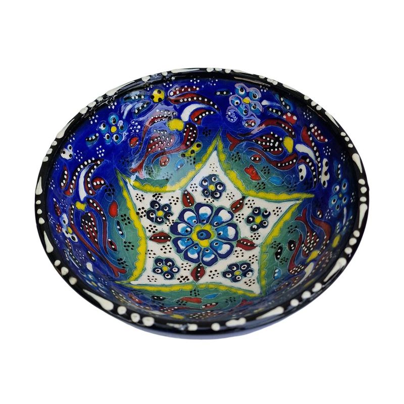 Casa si Gradina - Bucatarie si vesela - Vesela si tacamuri - Farfurii si boluri - Bol turcesc ceramic in relief,  diametru 16 cm, handmade, EHA - Rosu - Infinity.ro