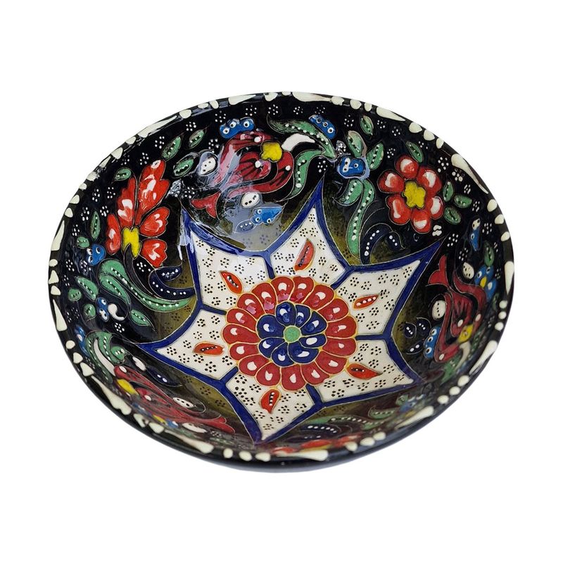 Casa si Gradina - Bucatarie si vesela - Vesela si tacamuri - Farfurii si boluri - Bol turcesc ceramic in relief,  diametru 16 cm, handmade, EHA - Rosu - Infinity.ro