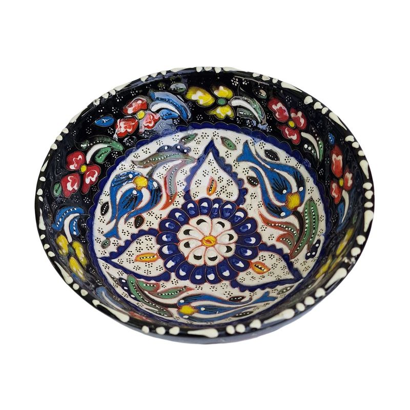Casa si Gradina - Bucatarie si vesela - Vesela si tacamuri - Farfurii si boluri - Bol turcesc ceramic in relief,  diametru 16 cm, handmade, EHA - Rosu - Infinity.ro