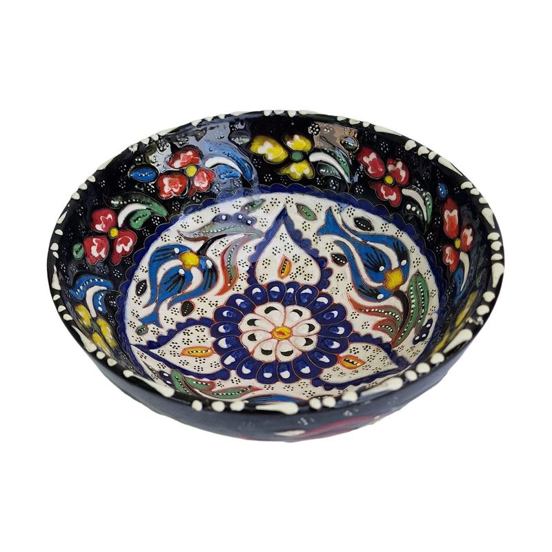 Casa si Gradina - Bucatarie si vesela - Vesela si tacamuri - Farfurii si boluri - Bol turcesc ceramic in relief,  diametru 16 cm, handmade, EHA - Rosu - Infinity.ro