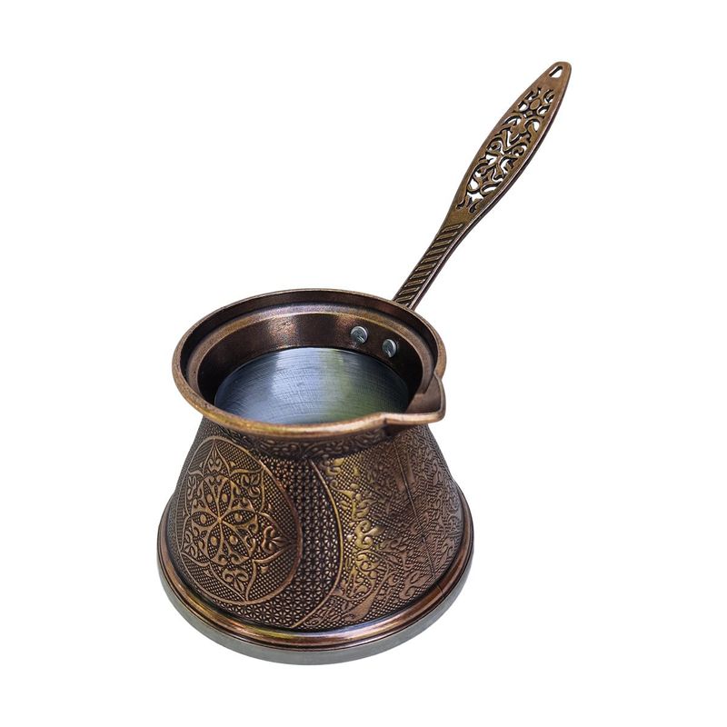 Casa si Gradina - Bucatarie si vesela - Vase pentru gatit - Ibrice - Ibric turcesc stil ottoman special pentru inductie, 300 ml, Ø10.5xH7.5 cm - Argintiu - Infinity.ro