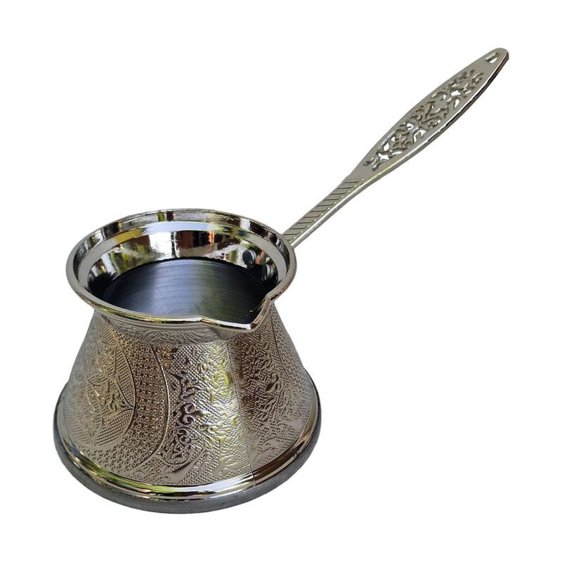 Casa si Gradina - Bucatarie si vesela - Vase pentru gatit - Ibrice - Ibric turcesc stil ottoman special pentru inductie, 300 ml, Ø10.5xH7.5 cm - Argintiu - Infinity.ro