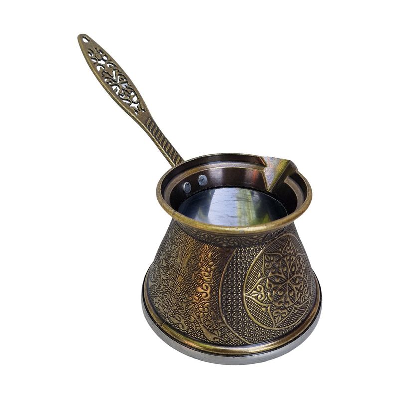 Casa si Gradina - Bucatarie si vesela - Vase pentru gatit - Ibrice - Ibric turcesc stil ottoman special pentru inductie, 300 ml, Ø10.5xH7.5 cm - Argintiu - Infinity.ro