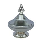 Casa si Gradina - Bucatarie si vesela - Vesela si tacamuri - Vesela pentru servire - Zaharnita ceramica si zamac, stil ottoman cu capac Ø14.5xh17 cm, EHA - Argintiu - Infinity.ro