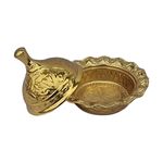 Casa si Gradina - Bucatarie si vesela - Vesela si tacamuri - Vesela pentru servire - Tavita rotund, traditional stil turcesc cu capac din zamac, Ø6.5xh5 cm, EHA - Auriu - Infinity.ro