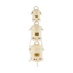 Casa si Gradina - Mobilier - Biblioteci si rafturi - Rafturi - Suport cu 3 cosuri cu capac metallic multifunctional, Ø29xh92 cm, Crem - Infinity.ro