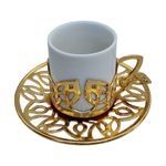Casa si Gradina - Bucatarie si vesela - Cani si pahare - Cani si cesti - Set 6 cesti cafea turceasca cu farfurioara, 60 ml x 6, Ø5xh6 cm/ Ø11xh1.5 cm, EHA - Argintiu - Infinity.ro