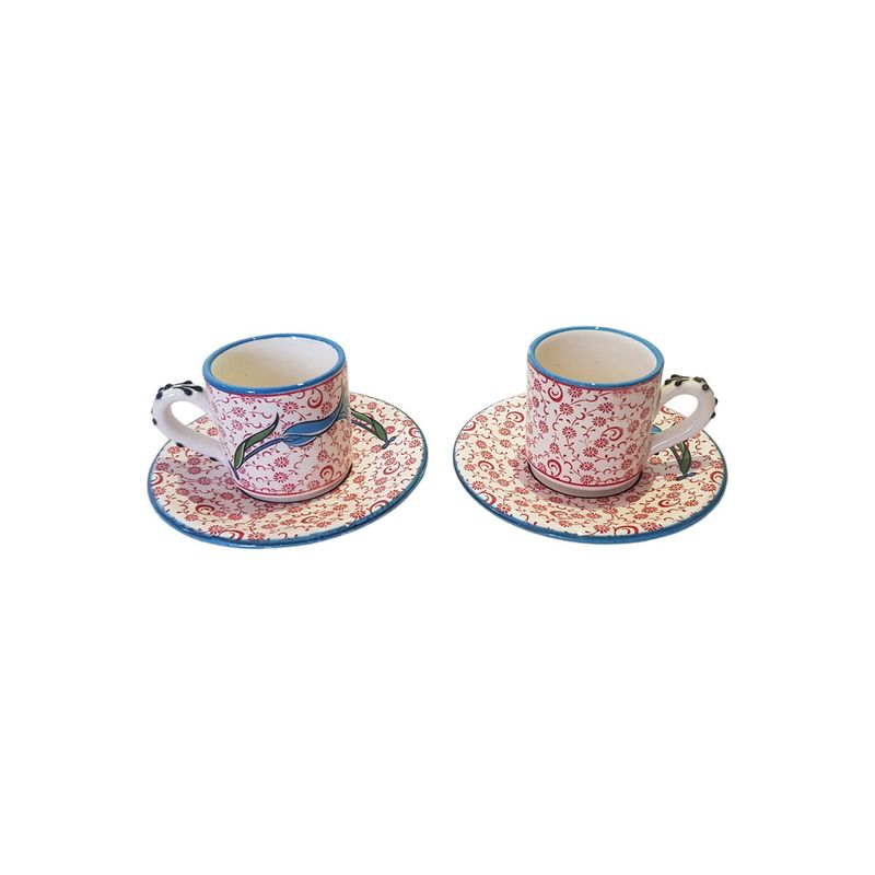 Casa si Gradina - Bucatarie si vesela - Cani si pahare - Cani si cesti - Set cafea turceasca ceramica, pictat manual, multicolor alb, EHA - 12 - Infinity.ro