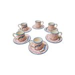 Casa si Gradina - Bucatarie si vesela - Cani si pahare - Cani si cesti - Set cafea turceasca ceramica, pictat manual, multicolor alb, EHA - 12 - Infinity.ro