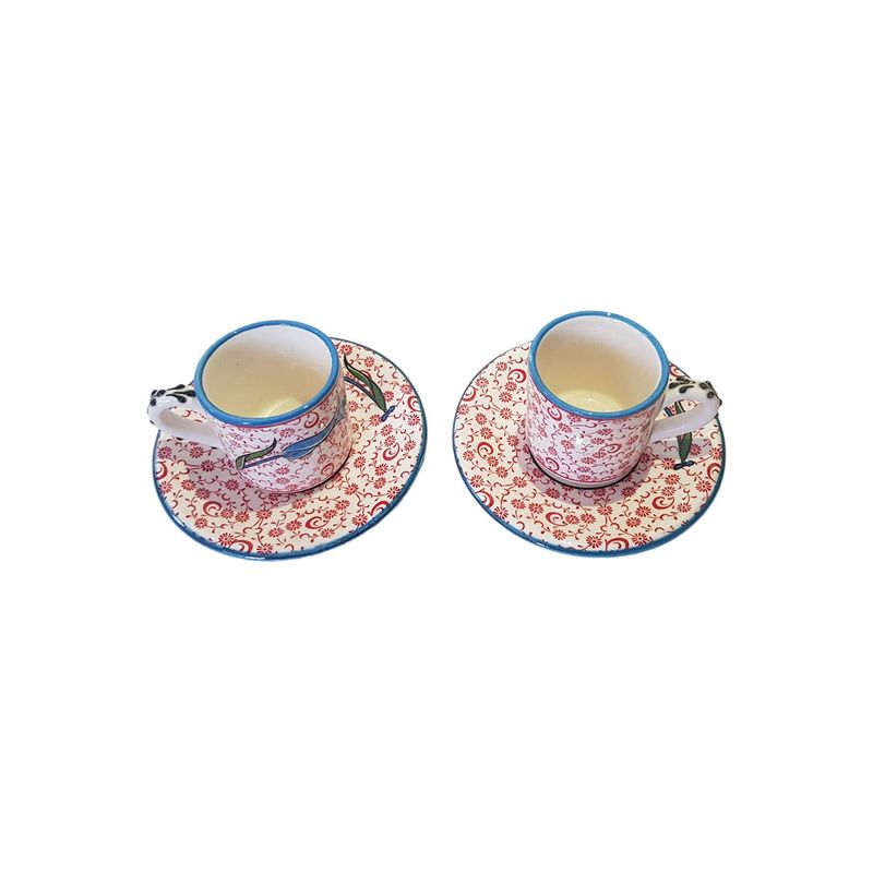 Casa si Gradina - Bucatarie si vesela - Cani si pahare - Cani si cesti - Set cafea turceasca ceramica, pictat manual, multicolor alb, EHA - 12 - Infinity.ro
