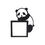 Casa si Gradina - Decoratiuni - Obiecte decorative - Accesorii decorative - Decoratiune priza PANDA, lemn, 65x65 mm, negru, EHA - Infinity.ro